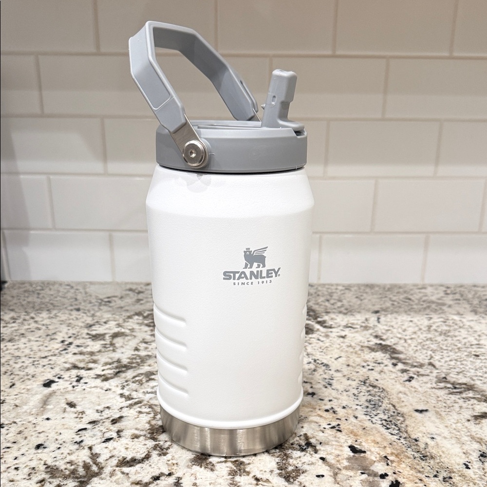 Stanley Gray and White Insulated Thermos
